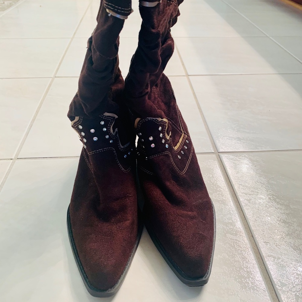 Brown Suede Cowboy Boots